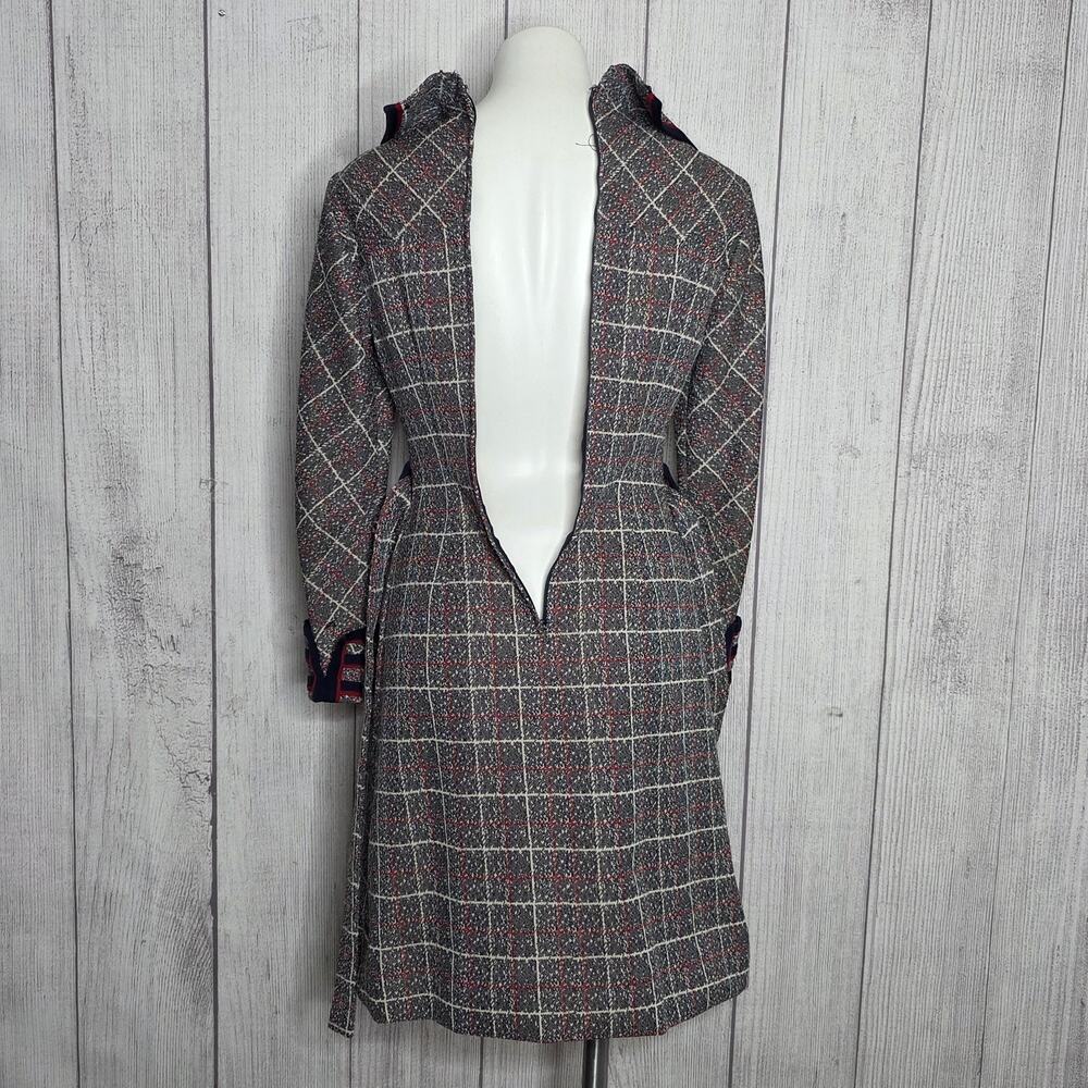 Vintage Alfred Werber Plaid Mod Shirt Dress Belted 60s 70s Midi, sz Small - Picture 5 of 6